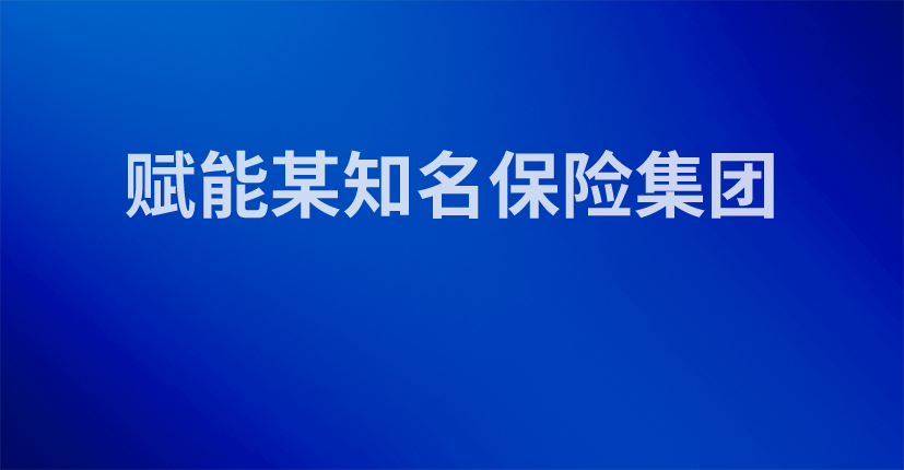 赋能某知名保险集团